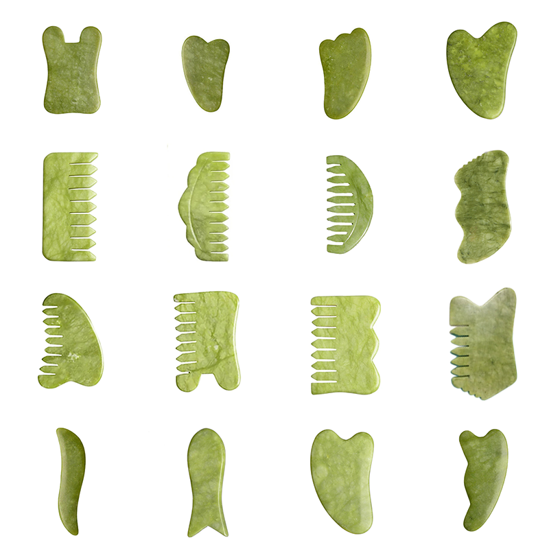 Jade Gua Sha Tool - Натуральный зеленый Xiuyu Gua Sha доска