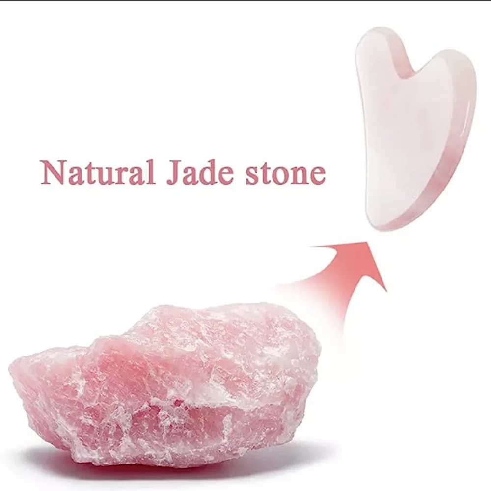 Jade Gua Sha Tool - Массажер для лица из розового кварца