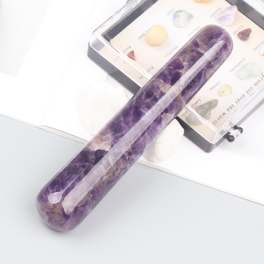 Jade Gua Sha Tool - Натуральный аметист, палочка, нефритовая массажная палочка