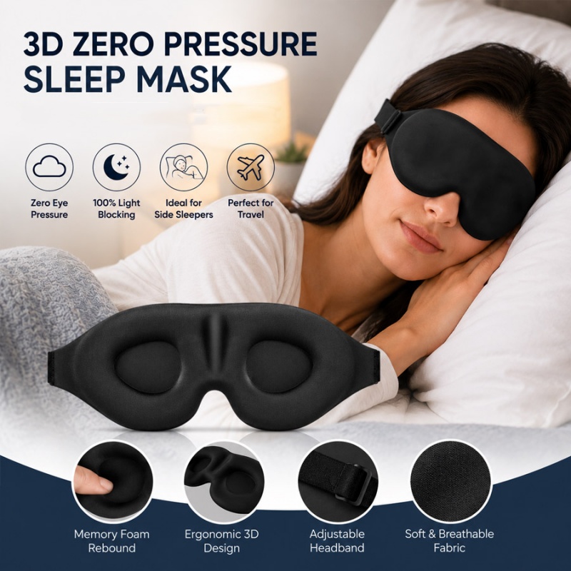 3D-маска для сна, комфортная с – обзор и цена Sleep Eye Mask 3D